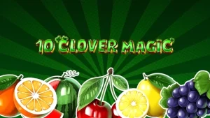 Tampilan antarmuka permainan slot 10 Clover Magic dengan tema Irlandia yang cerah